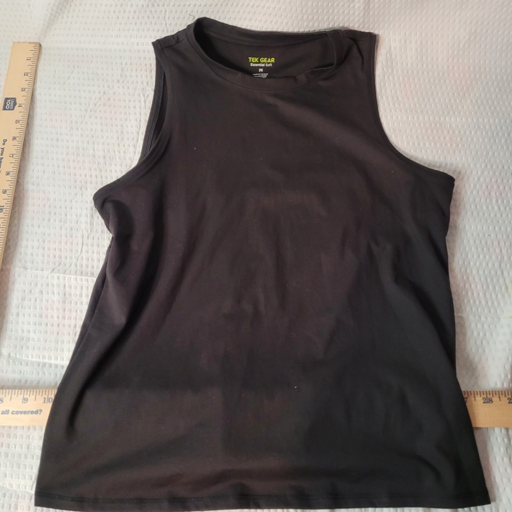 Tek Gear Essential Soft Black Sleeveless Workout Tank Top Womens Medium RN73277
